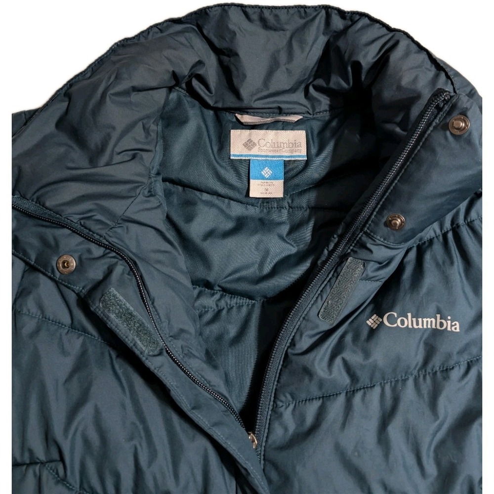 Columbia Men's Insulated Puffer Jacket Medium Teal Blue Full Zip Winter Coat‎ - Picture 4 of 9